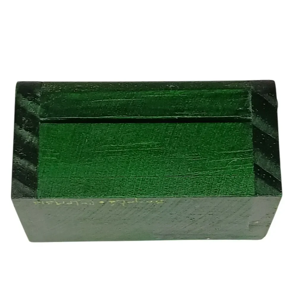 Vintage Carved Wood Trinket Box Green Red Brown With Sun From Colombia 3x2x1.25